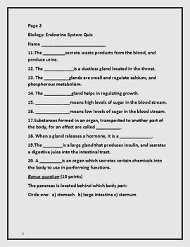 ENDOCRINE SYSTEM: A BIOLOGY QUIZ by HOUSE OF KNOWLEDGE AND KINDNESS