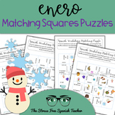 ENERO January Matching Squares Puzzles Vocabulary Practice