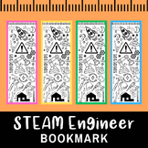 ENGINEER Bookmark STEAM Doodle  | Makerspace Coloring| Boo