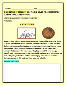 Preview of ENGINEERING V. GEOLOGY: A STEM CONTEST: GRADES 4-5, MG, GIFTED & TALENTED