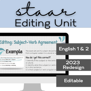Preview of ENGLISH 1 & 2 STAAR REDESIGN 2023 | Editing Mini Unit