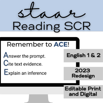 Preview of ENGLISH 1 & 2 STAAR REDESIGN 2023 | Reading Short Constructed Response (SCR)