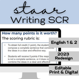 ENGLISH 1 & 2 STAAR REDESIGN 2023 | Writing SCR