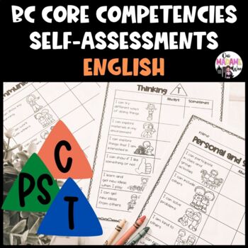 Preview of ENGLISH BC Core Competencies Self-Evaluations