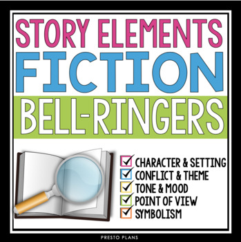 Preview of English Bell Ringers - Fiction Story Elements and Literary Devices Warm Ups