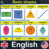 ENGLISH Basic Geometric Shapes Large Posters for classroom