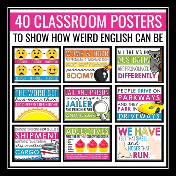 english posters classroom bulletin teacherspayteachers
