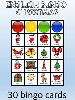 ENGLISH - Christmas bingo by Vari-Lingual | TPT