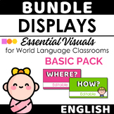 ENGLISH Back to School Classroom Decor BASIC BUNDLE PACK