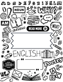 ENGLISH Coloring Doodle Page | ESL Coloring Page | READING