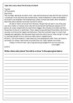 english diary entry worksheet by nilesh chopade tpt