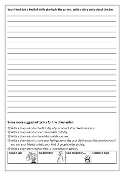 Diary Writing Worksheets - A Worksheet Blog