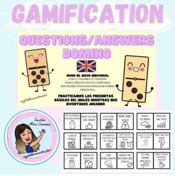 Preview of ENGLISH DOMINO. GAMIFICATION. QUESTIONS AND ANSWERS.