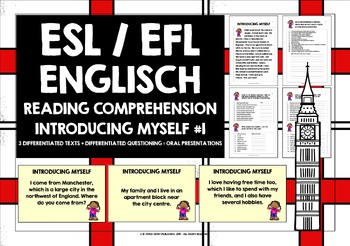 Preview of ENGLISH FOR GERMAN SPEAKERS READING COMPREHENSION #1