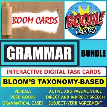 Preview of ENGLISH GRAMMAR: BOOM CARDS - BUNDLE