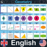 ENGLISH Geometry Shapes Large Posters for Math classroom a