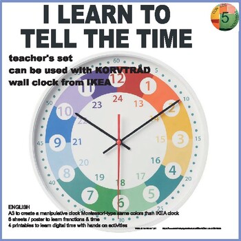 Preview of ENGLISH - I learn to tell time - Teacher's Set Hands on activity & posters