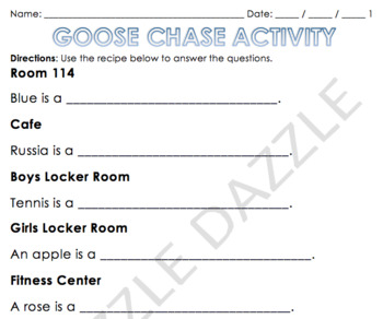 Preview of ENGLISH LANGUAGE ARTS: GUIDED GROUPS GOOSECHASE ACTIVITY
