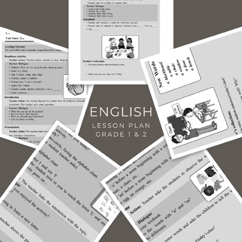 Preview of ENGLISH LESSON PLAN GRADE 1 & 2 ( W/ TEACHERS NOTES)