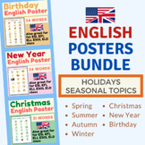ENGLISH POSTER Bundle | Holidays and Seasonal Topics Engli