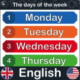 ENGLISH - The Days Of The Week, Vocabulary Large Posters (