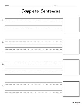 English Writing Sentences Template With Picture By Ms Bilingues Tpt