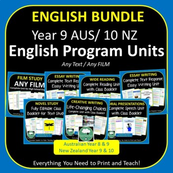 Preview of Year 9 ENGLISH or Year 10 ENGLISH BUNDLE of Units for Australia New Zealand 2