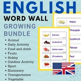 ENGLISH word walls growing bundle (animals, fruit, food an