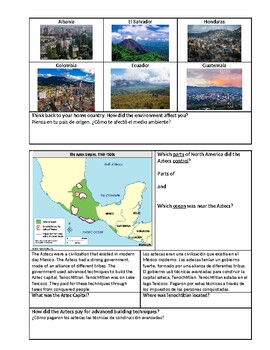 Preview of ENL History - Aztecs (English and Spanish)