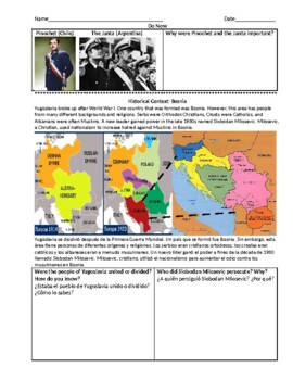 Preview of ENL History - Bosnian Genocide (English and Spanish)
