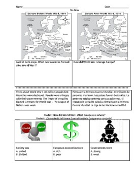 Preview of ENL History - Europe after WWI (English and Spanish)