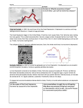 Preview of ENL History - Great Depression (English and Spanish)