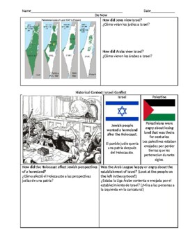 Preview of ENL History - Israel and Arab Conflict (English and Spanish)