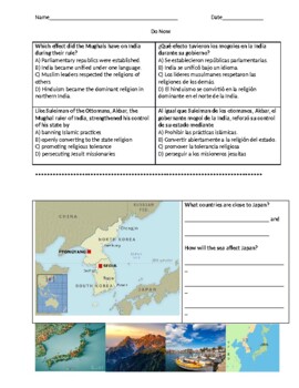 Preview of ENL History - Tokugawa Japan (English and Spanish)