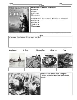 Preview of ENL History - WWI Trench Warfare (English and Spanish)
