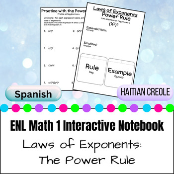 Preview of ENL Interactive Notebook:  The Power Rule of Exponents