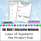 ENL Interactive Notebook:  The Product Rule of Exponents