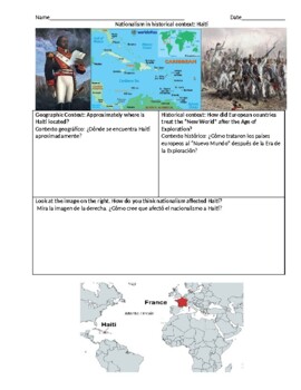 Preview of ENL - Nationalism, Toussaint, Haitian Revolution (English and Spanish)