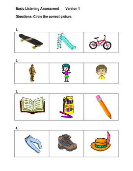 Preview of ENL Newcomer and Kinder/First Listening Assessment