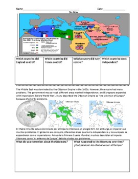 Preview of ENL - Ottomans, Turkey and Sykes-Picot Agreement (English and Spanish)