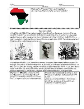Preview of ENL - Pan-Africanism: Kenya and Algeria Independence (English and Spanish)