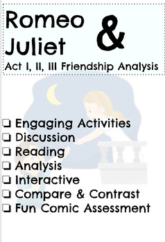 Preview of ENL Romeo and Juliet Friend Analysis