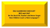 ENL Teacher Classroom Checklist: Never Forget!