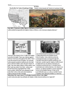 Preview of ENL U.S - Mexico, Native Americans and Dawes Act (English and Spanish)