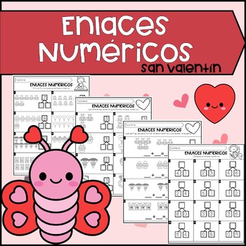 Preview of ENLACES NUMÉRICOS de San Valentin | Valentine's Day Number Bonds in Spanish
