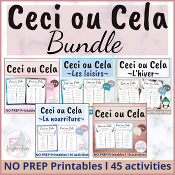 Preview of ENSEMBLE | Ceci ou Cela | This or That French BUNDLE | Icebreakers | Activities