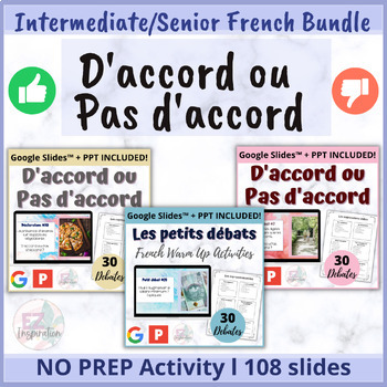 Preview of ENSEMBLE | D'accord ou pas d'accord | French Agree or Disagree BUNDLE