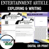 ENTERTAINMENT ARTICLE WRITING JOURNALISM - Print or Digita