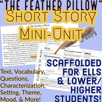 Preview of ENTIRE Short Story Mini-Unit! "The Feather Pillow"--PDF, Editable DOCX, CCSS RL!