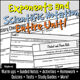 ENTIRE UNIT! Exponents and Scientific Notation! Guided Not